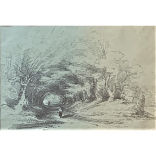 49 - English school, early 20th century, Vinchelez Lane, Jersey, pencil, 17 x 25 cm.