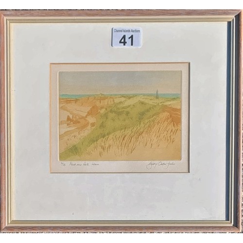 41 - Barry Owen Jones RWS RE (British 1934-2018)
Pierre aux Rats, Herm, coloured etching, signed, titled ... 