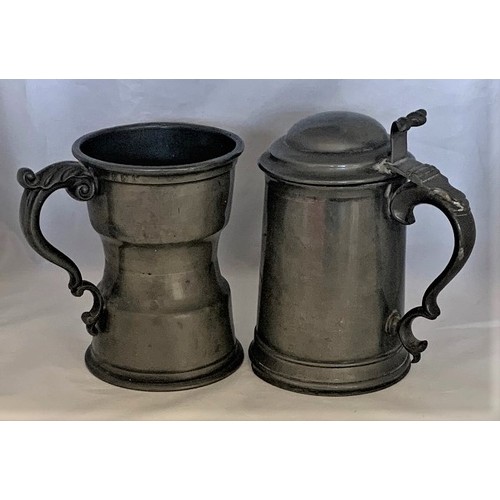 52 - A vintage pewter Capstan tankard together with a presentation Billiards match lidded tankard, engrav... 