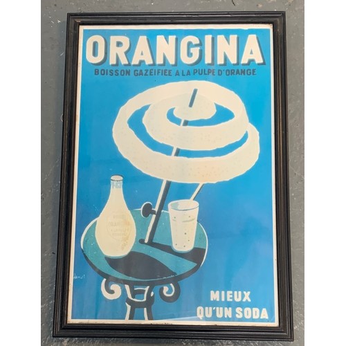 35 - A framed Orangina Advertising poster, 60 x 38 cm.