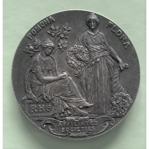 85 - White metal medallion by Pinches, for The Royal Horticultural Society, Affiliated Societies, Nationa... 