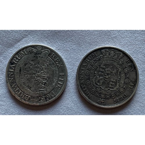 89 - George III Halfcrowns, 1817 large head, Fine, 1817 small head, nearly fine (2).