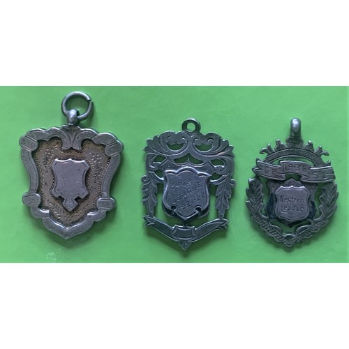 93 - Three silver fob medals including Western League (3).