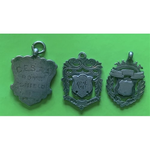 93 - Three silver fob medals including Western League (3).