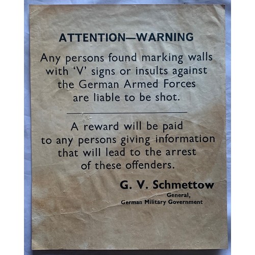 120 - WW2 German Occupation of the Channel Islands. A rare English language notice poster with the message... 