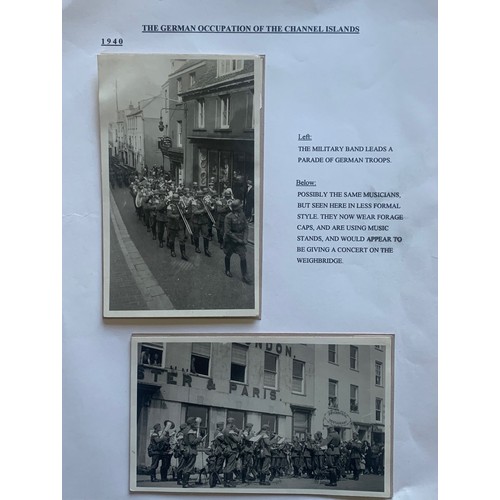 124 - The German Occupation of the Channel Islands - German Military Band at The Weigbridge and marching i... 