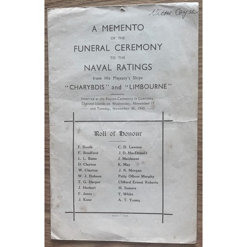 145 - Guernsey under German Occupation WW2 - A Memento of the Funeral Ceremony to the  Naval Ratings from ... 