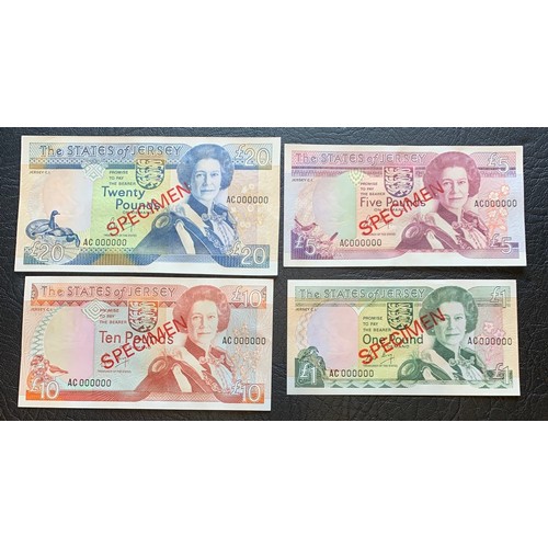 154 - A set of four Jersey Specimen Banknotes, C series, £20, £10, £5 and £1 (4).