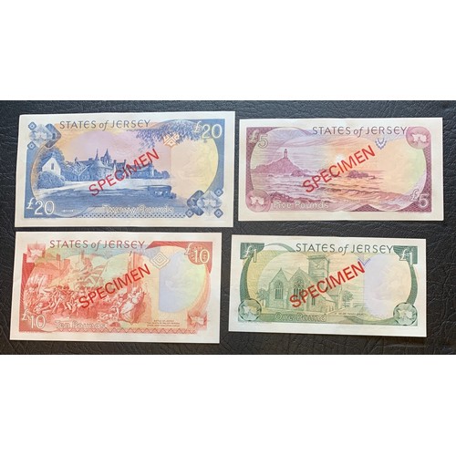 154 - A set of four Jersey Specimen Banknotes, C series, £20, £10, £5 and £1 (4).