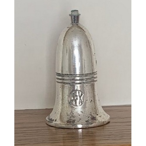 108 - Harland & Wolff, White Star Line, Titanic interest, a silver plated bell shaped condiment with compa... 