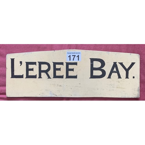 171 - A rare double sided hand painted bus route sign, L'Eree Bay to Cobo Bay, Guernsey, circa 1950's, 12.... 