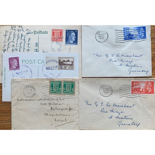 176 - A Collection of Guernsey and Jersey stamps and covers German Occupation and Liberation interest