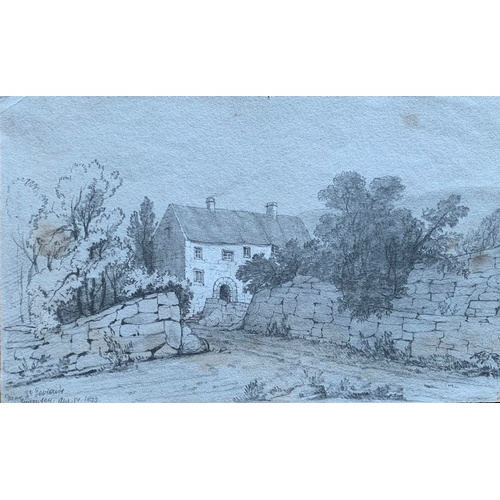 200 - Guernsey school, 19th century, Old Guernsey Farmhouse, pencil, inscribed 'Near St Saviour's, Guernse... 