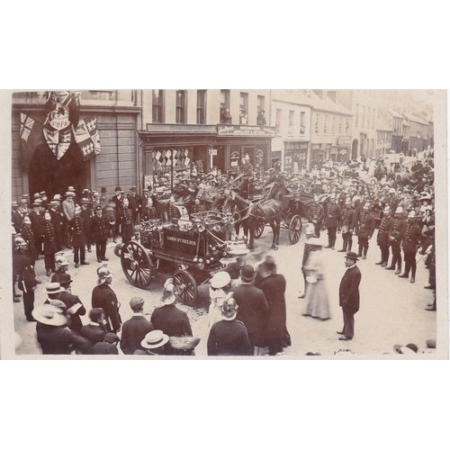 31 - FIRE BRIGADE INTEREST - Real photographic postcard, The Lord St Helier Fire Engine, Jersey, July 31s... 