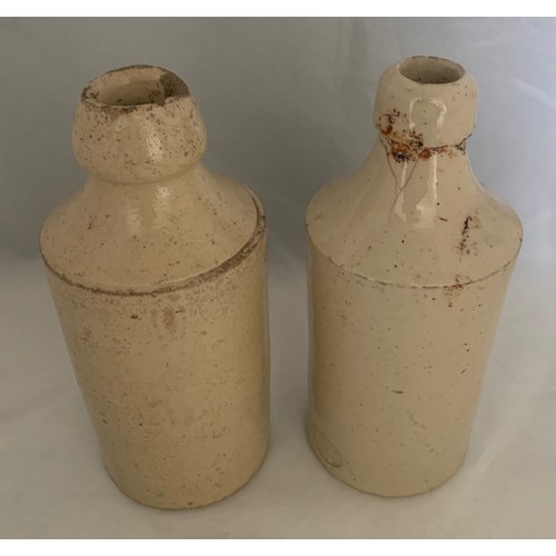 50 - Two Stoneware Ginger Beer bottles, F.J Weyson sic (Weysom) Guernsey and Strangers GB Guernsey, as fo... 