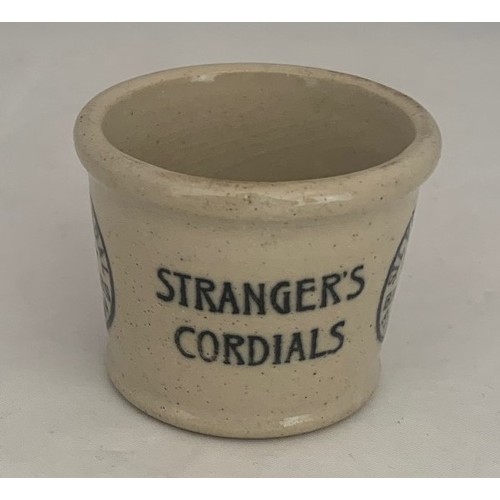 55 - A scarce Strangers cordial measure, 5 cm diameter, 4.5 cm high. * Strangers operated out of both Sou... 