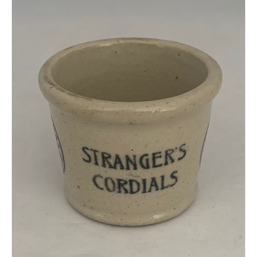 55 - A scarce Strangers cordial measure, 5 cm diameter, 4.5 cm high. * Strangers operated out of both Sou... 