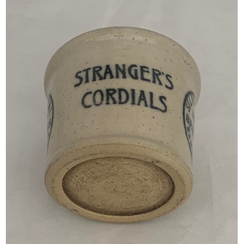 55 - A scarce Strangers cordial measure, 5 cm diameter, 4.5 cm high. * Strangers operated out of both Sou... 