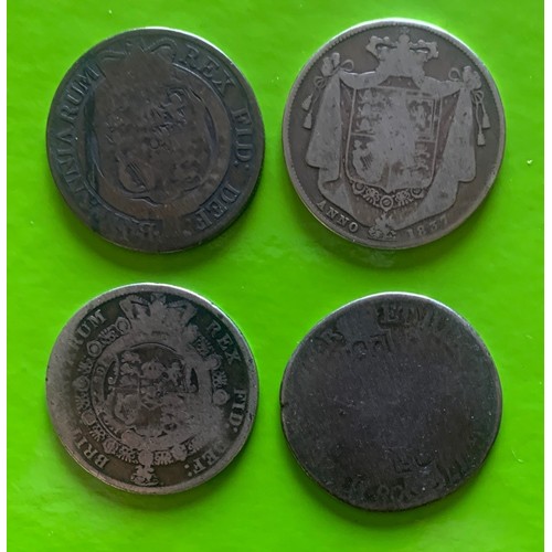 80 - Halfcrowns 1708E, 1817, 1818 & 1837 (4).