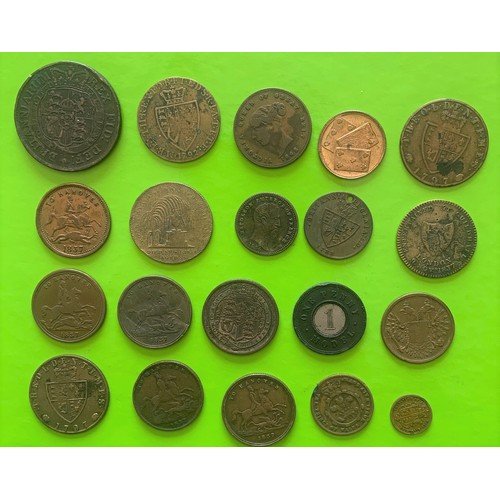 89 - Royalty Miscellany, including 'To Hanover' tokens, imitation Spade Guineas, model coins (20).