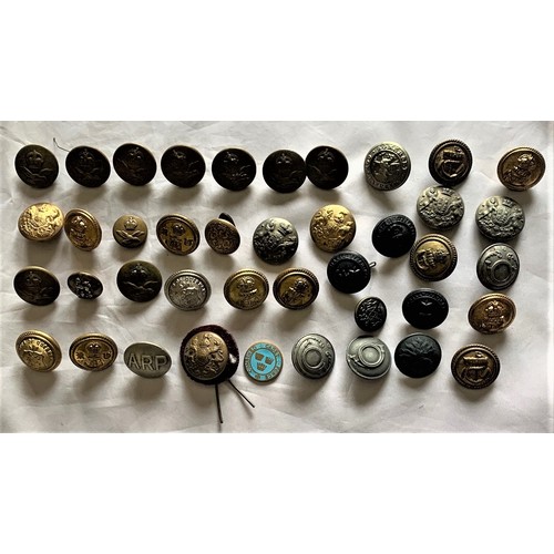 60 - A quantity of Military, Naval and other badges and buttons (40).