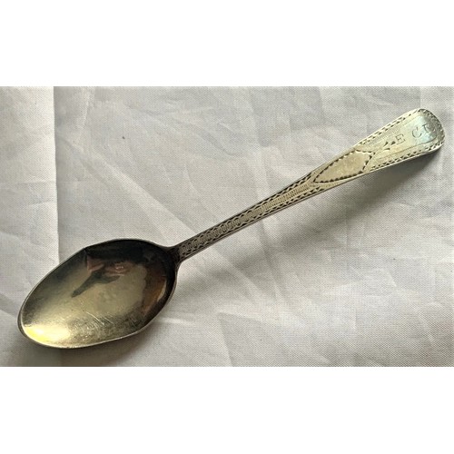 115 - A rare Channel Islands silver teaspoon by PN (Jersey circa 1750-1790) the terminal engraved with ini... 