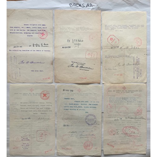 68 - German Occupation of the Channel Islands - A collection of twelve Red Cross messages, Guernsey inter... 