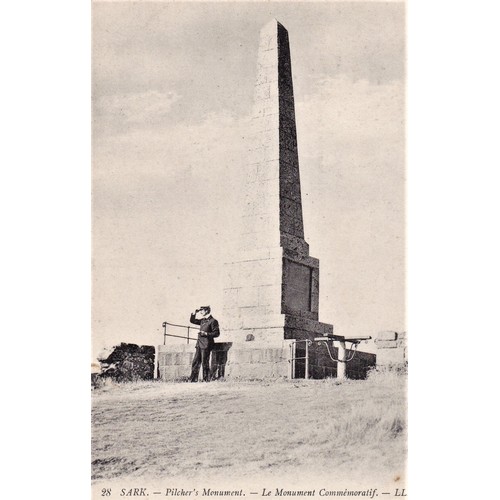 16 - A scarce LL series Sark postcard, number 28 - Pilcher's Monument, with green back. Ex Victor Coysh c... 