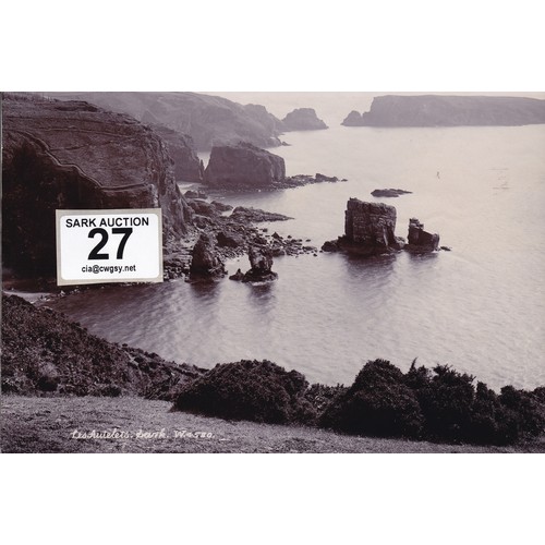 27 - Two photographs circa 1910, La Friponnerie Sark and Les Autelets Sark, by Wyndham, 17 x 23 cm. (2).