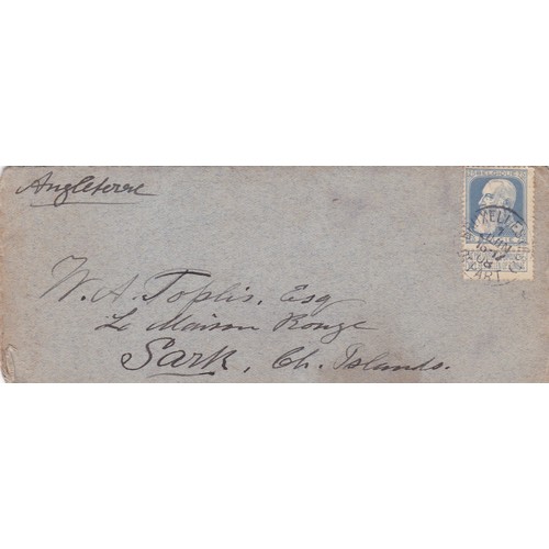 45 - William Arthur Toplis, a hand written letter and envelope posted from France to Sark, arrival date J... 