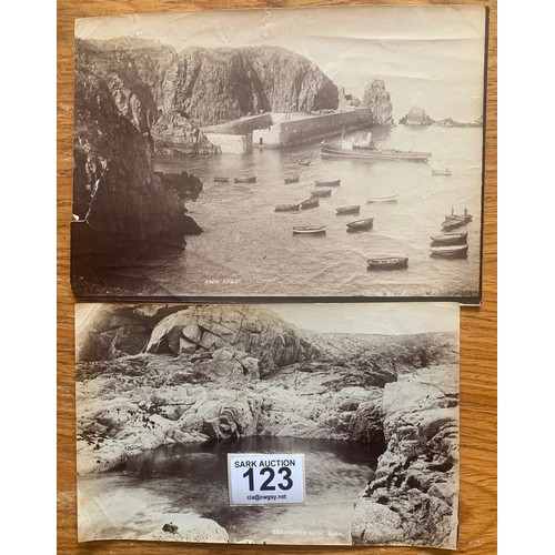 123 - Three photographs of Creux Harbour Sark, by F.Frith, one extensively damaged, together with another ... 