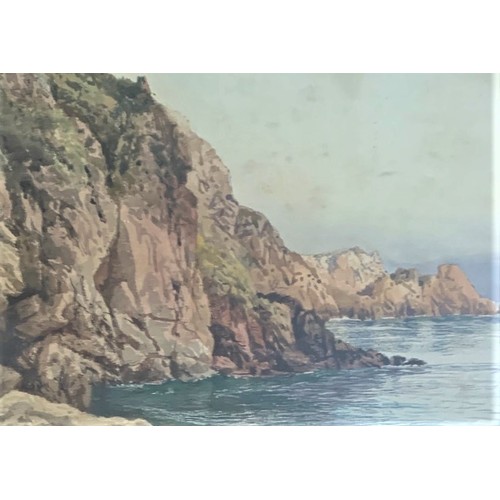 131 - William John Caparne (British 1856-1940) Near Dixcart Bay, Sark, watercolour, signed, 27 x 46 cm.