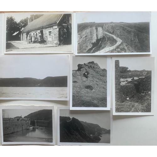 127 - A collection of holidaymaker's family small photographs, taken from a personal album, views include ... 