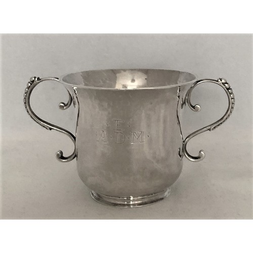 50 - Channel Island silver christening cup, by IH (Jean Henry, Guernsey circa 1725-1785) of typical form ... 