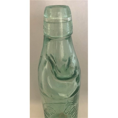 21 - Aqua glass Codd bottle, Collenette Guernsey, with the rare Beavis patent, 24.5 cm high, some stainin... 