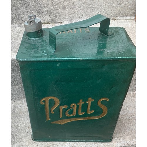 69 - A vintage Pratts petrol can with original brass screw top, 33 cm high. * Esso bought out the company... 