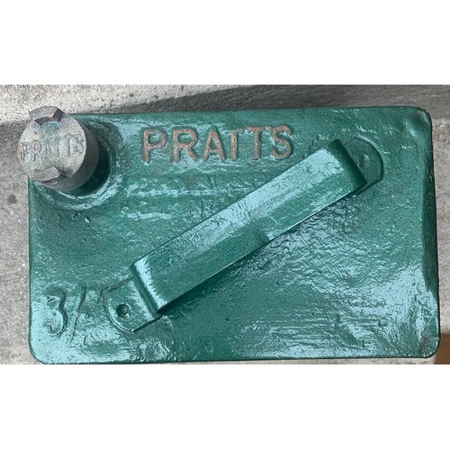 69 - A vintage Pratts petrol can with original brass screw top, 33 cm high. * Esso bought out the company... 