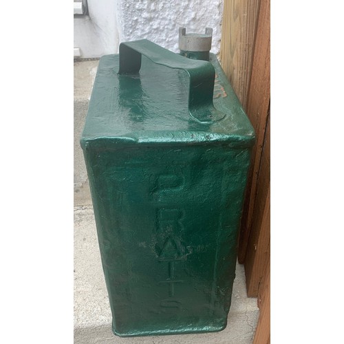 69 - A vintage Pratts petrol can with original brass screw top, 33 cm high. * Esso bought out the company... 