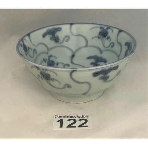 122 - Chinese 19th century bowl, Tek Sing cargo, 12.5 cm diameter, 4 cm high.