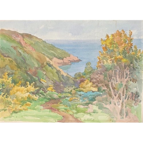 169 - Alice Emily Waller (British 1884-1973) Path to Greve de la Ville, Sark, watercolour, signed, 36 x 50... 