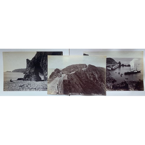 172 - Five Thomas Singleton late 19th century photographs, including Paddle Steamer outside Creux Harbour,... 