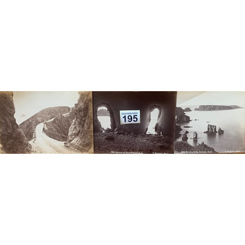 195 - Four Thomas Singleton photographs, late 19th century, Interior of Creux Terrible, Sark Harbour, plus... 