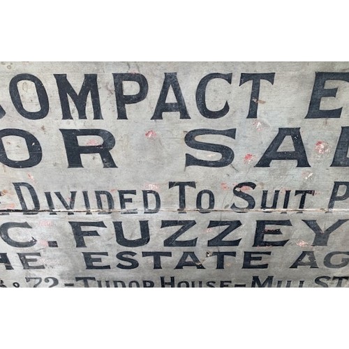 42 - Guernsey Advertising interest - A vintage painted wooden Guernsey advertising signboard, 'I.C.Fuzzey... 