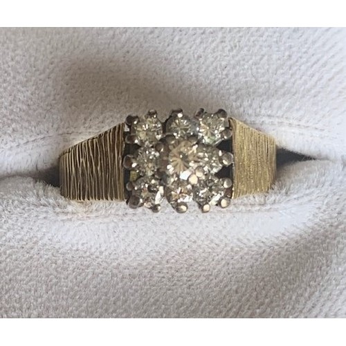 111 - 18 carat yellow gold ring,
hallmarked 1975, set with nine diamonds in a claw setting, gross weight 6... 