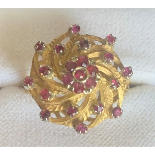 115 - Gold coloured dress ring.