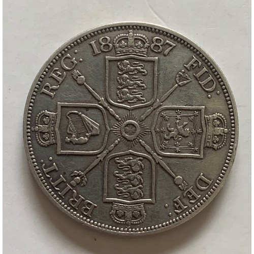 242 - British Double Florin dated 1887, circulated.