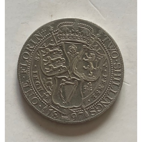 244 - Queen Victoria Florin dated 1897, circulated.