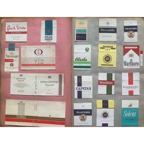 271 - A scrap album of vintage cigarette packets and matchboxes, approx. 50 pages.