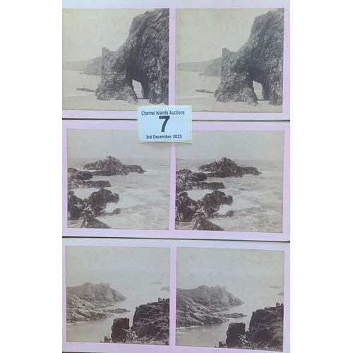 7 - Three Victorian Sark Stereo cards by Dickinson of Sheffield, Dixcart Bay, Fontaines Little Sark, plu... 