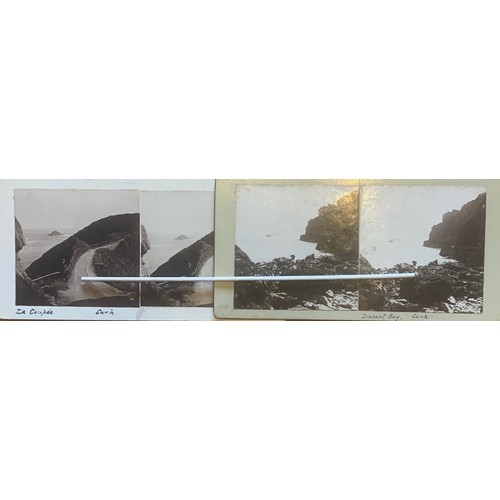 78 - Three late 19th century Sark Stereo view cards,  The Coupee Sark by Dickinson of Sheffield, together... 